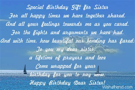 What to say to a special sister on her birthday. Special Birthday Gift for Sister, Sister Birthday Poem