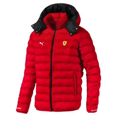 Scuderia Ferrari Puma Mens Jacket Packlite Zip Up Hooded Coat Red Sizes