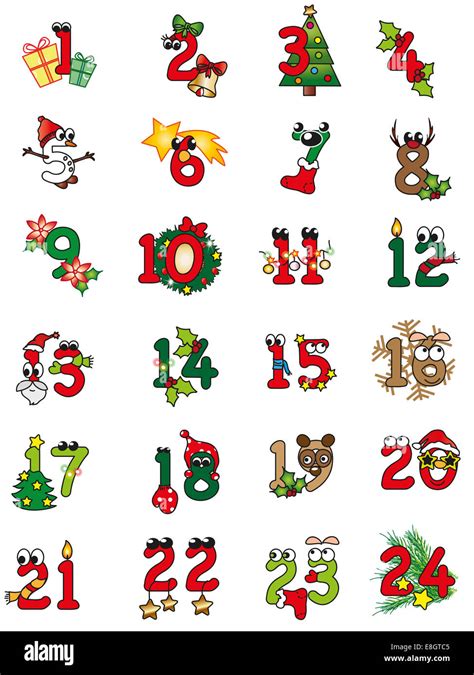Illustration Of Christmas Numbers Isolated Stock Photo Alamy