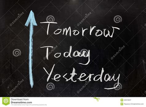 Yesterday Today And Tomorrow Stock Image Image Of Tomorrow Chalk
