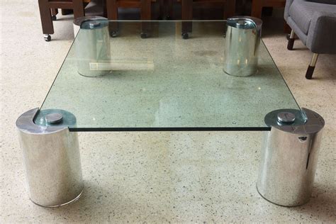 American Modern Polished Chrome And Glass Low Table Karl Springer Low Tables Polished Chrome