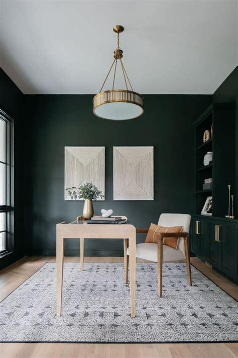 Dark Green Office Green Home Offices Green Office Decor Home Office