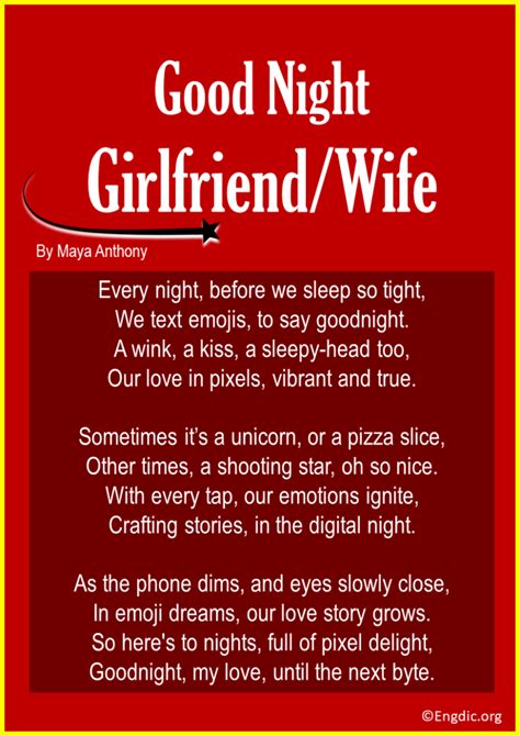 16 Funny And Romantic Good Night Poems For Girlfriendwife Engdic
