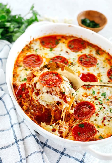 Spaghetti Squash Pizza Casserole Eat Yourself Skinny