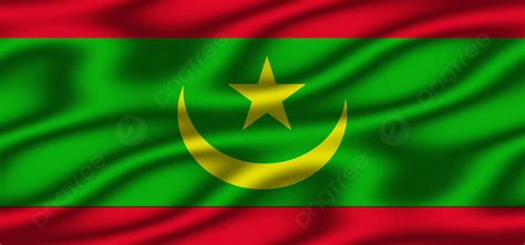 Mauritania Flag Fabric Background Mauritania Mauritania Flag
