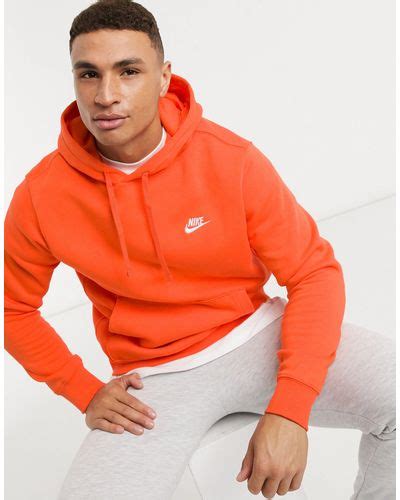Nike Club Hoodie In Orange For Men Lyst