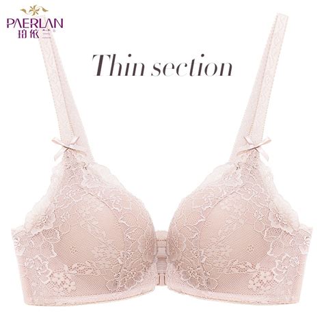 Paerlan Wire Free Front Closure Of The Women Bra Floral Lace One Piece Small Chest Push Up