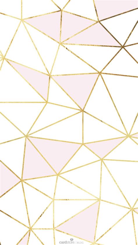 Pink Gold White Geometric Mosaic Iphone Phone Wallpaper