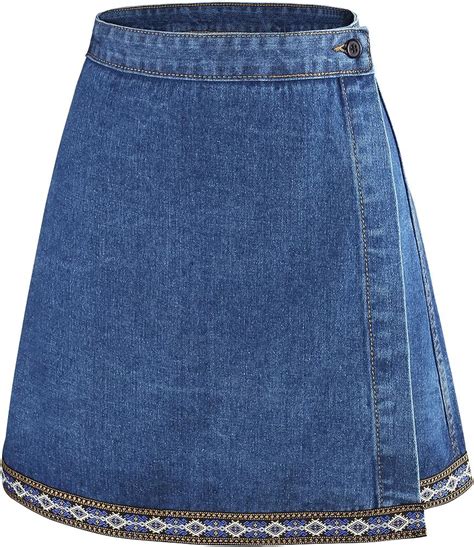 Amazon Com Yichaoyiliang Women S High Waist Denim Skirts Vintage