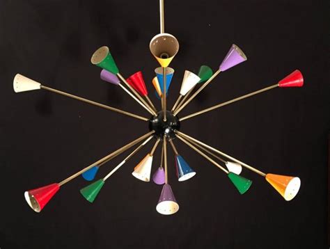 Stilnovo Stilnovo Multi Color Sputnik Chandelier Mid Century Italian