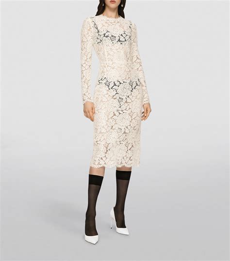 Dolce And Gabbana Lace Midi Dress Harrods Us
