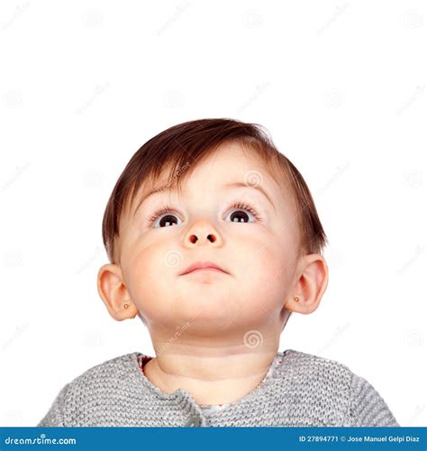Surprised Baby Girl Looking Up Stock Image Image Of Girl Beautiful