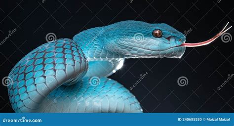 Beautiful Blue Poisonous Viper Snake From Indonesia Stock Photo Image