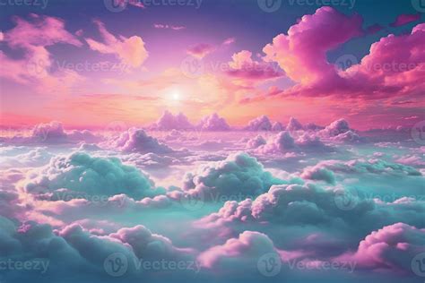 Beautiful View Of Colorful Clouds In The Sky With Outdoor Aesthetic