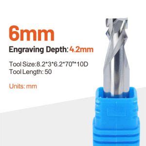 6mm 8mm 12mm CNC Router Drilling Bit Milling Cutter For Plastic Acrylic