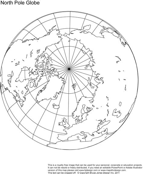 North Pole Globe Map Royalty Free When Mapping The Route Of The