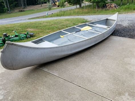 16ft Aluminum Canoe Square Stern Hull Sears Grumman Very Good