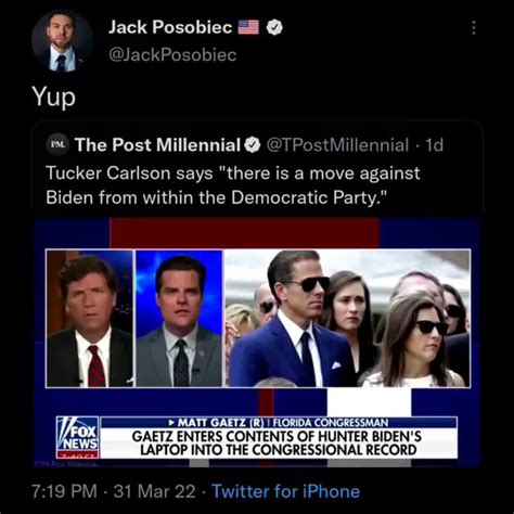 Yup The Post Millennial Tpostmillennial Tucker Carlson Says There Is A Move Against Biden