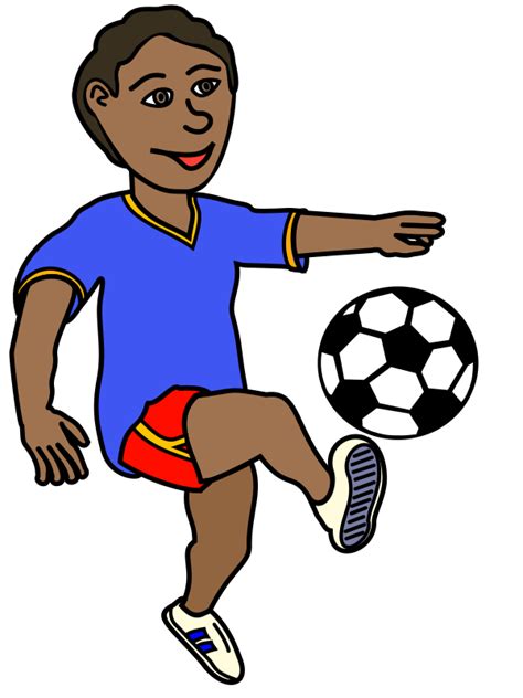 African Boy Playing Soccer Openclipart