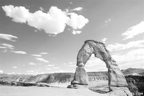 Framed Photo Print Of Delicate Arch Arches National Park Utah Black And