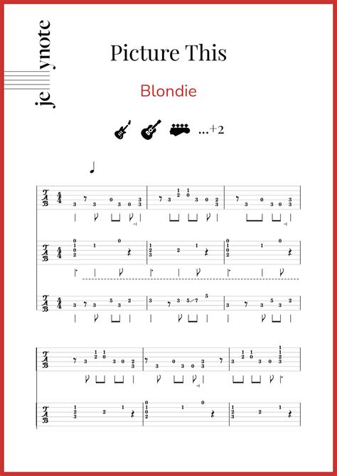 blondie picture this guitar and bass sheet music jellynote