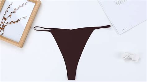 Ice Silk Low Waist Traceless Breathable Panty Sexy Thin Belt Ring Chain Seamless T Back G String
