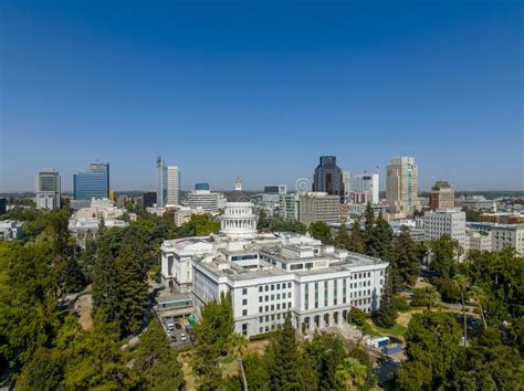Aerial View Of The California State Capitol Building In Sacramento California Editorial