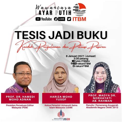 Institut terjemahan & buku malaysia (atau singkatannya, itbm; Ada tesis yang ingin dibukukan? Dapatkan... - Institut ...