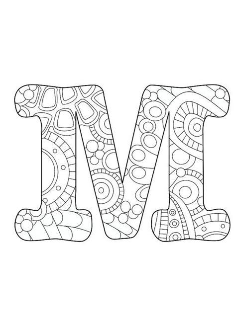 Letter M Funky | Alphabet coloring pages, Mandala coloring pages