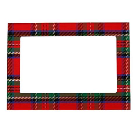 Scottish Red Clan Plaid Tartan Magnetic Photo Frame Magnetic Photo