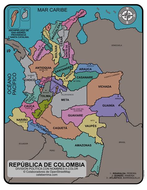 Mapa De Colombia Con Nombres Para Imprimir En Pdf 2021 Images