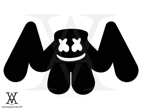 Dj Marshmello Logo Silhouette Clipart Vector Instant Etsy