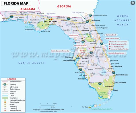 Florida Map Map Of Florida Usa Detailed Fl Map