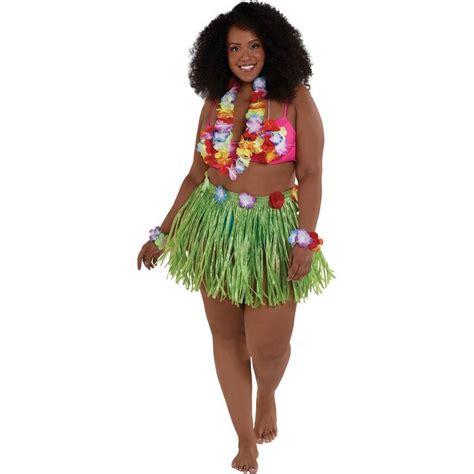 Adult Large Faux Grass Skirt Kit 5pc Party City