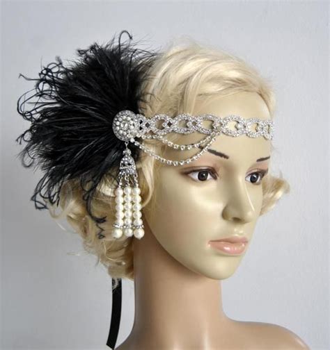 The Great Gatsby S Rhinestone Pearls Flapper Etsy Gatsby Hair