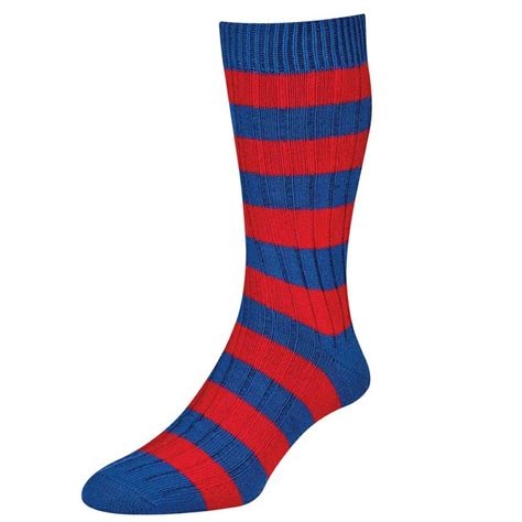 Royal Blue And Red Striped Mens Socks By Hj Hall From Ties Planet Uk