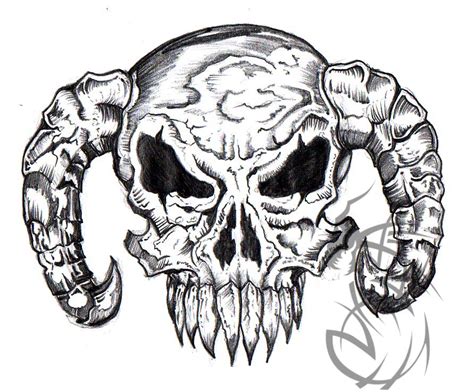 Skull With Horns 2 By Crashjensen On Deviantart