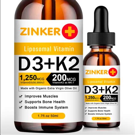 Liposomal Vitamin D3 50000iu K2 Mk 7 Maximum Strength And Immunity