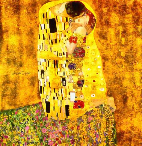 The Kiss By Gustav Klimt Revisited Painting By Leonardo Digenio Fine