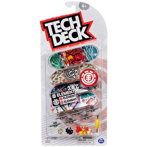 Tech Deck Ultra Dlx Fingerboard 4 Pack Element Skateboards