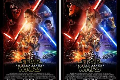 Star Wars The Force Awakens Poster Redesign With Jar Jar Binks Becomes