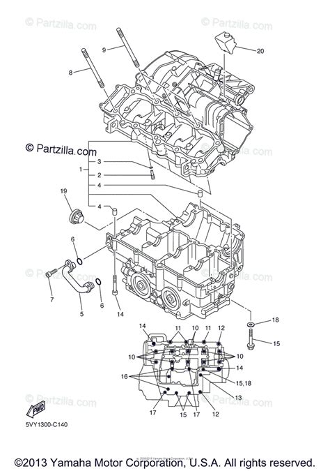 Yamaha Motorcycle 2008 Oem Parts Diagram For Crankcase