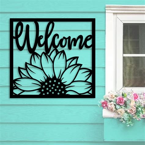 Sunflower Welcome Sign Metal Garden Art And Decor Made In The Usa K