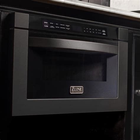 Zline 24 12 Cu Ft Microwave Drawer In Black Stainless Steel Mwd 1