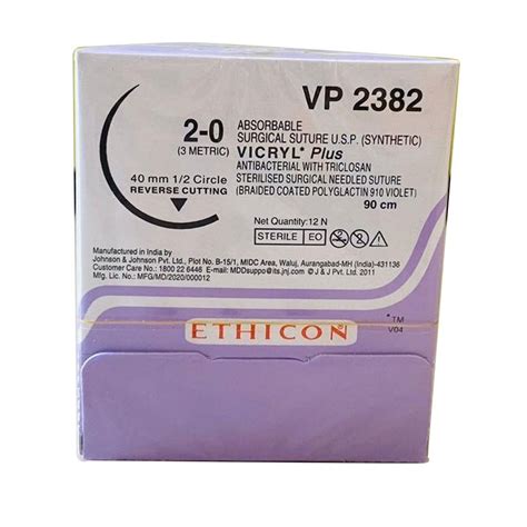 Synthetic Violet Ethicon Vicryl Plus Absorbable Surgical Suture