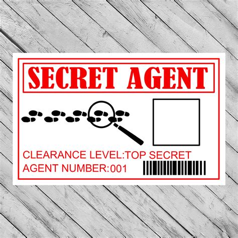 Spy Secret Agent Birthday Party Identity Id Badge Digital Electronic