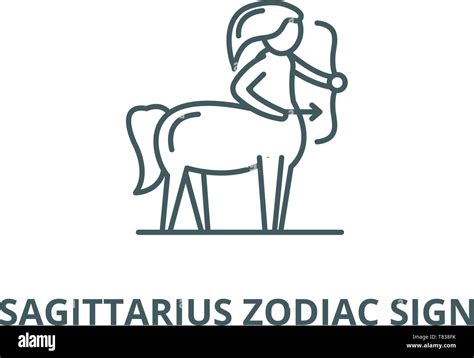 Sagittarius Zodiac Sign Vector Line Icon Linear Concept Outline Sign