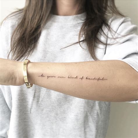 Be Your Own Kind Of Beautiful By Joannamroman Handwriting Tattoos