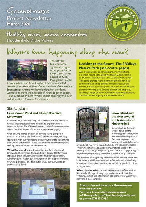 Greenstreams Newsletter March 2020 By Environmentkirklees Issuu