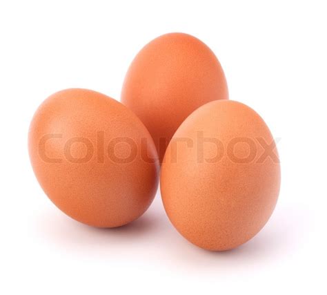 Three Eggs Isolated On White Background Stock Image Colourbox